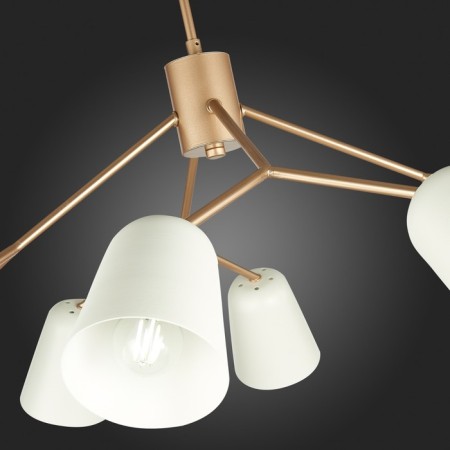 Ceiling EVOLUCE lamp. Sle155902-08. Mario. 8x40 watts, E14, 79x79x54 cm, golden color-10
