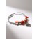 Margeri Bracelet on the thread, wood in the heart, l = 18 cm, red color in silver