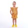 A set for a girl, the color is light beige/black/orange, height 128 cm