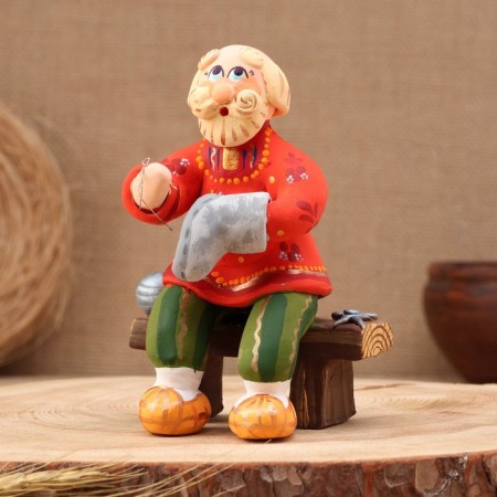 Kovrovsky toy "Bench Grandfather Heat Valenks", Ceramics-1