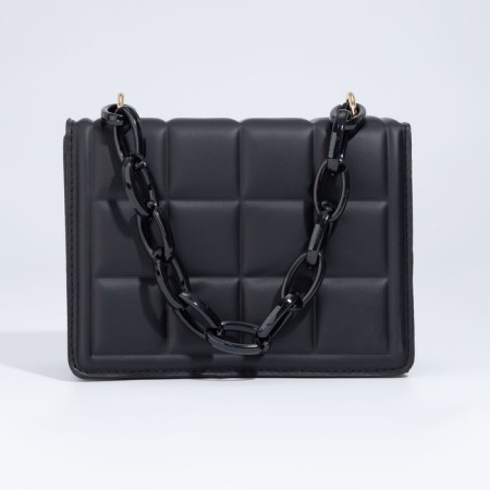Bag women of artificial leather messenger with a chain, 14 × 20 cm, black color-8