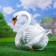 Garden figure "Swan" White, 37x25x40cm
