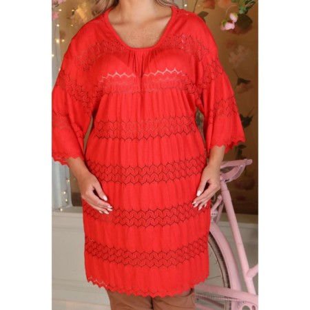 Women's dress, size 54, red color-10