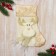 A toe for gifts "Deer, openwork holiday" 17.5x25.5 cm, beige-golden