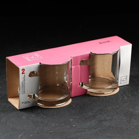 Set of glass mugs BASIC, 370 ml, 2 pcs-4