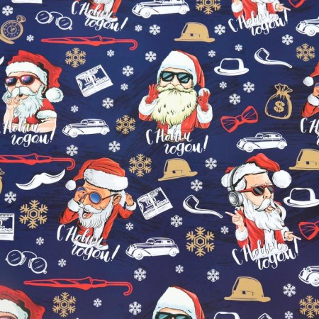 Glossy packaging paper "Kaifusha Santa", 50 x 70 cm-3