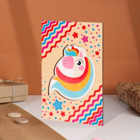 A postcard with a wooden element "Dream!"-2