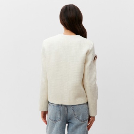 Women's tweed jacket mist r.42, milk-4