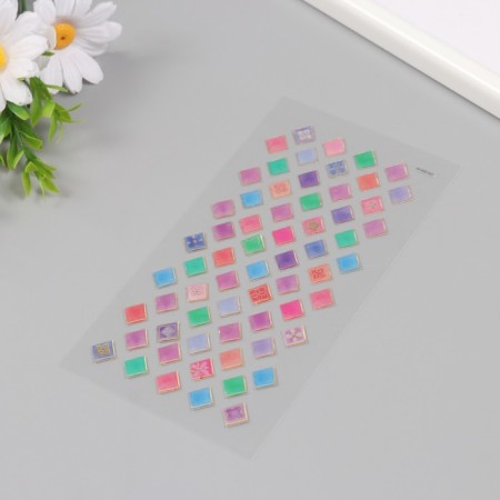 Stickers for creativity plastic "Multi -colored rhomba tiles" 9.3x20.4 cm-2