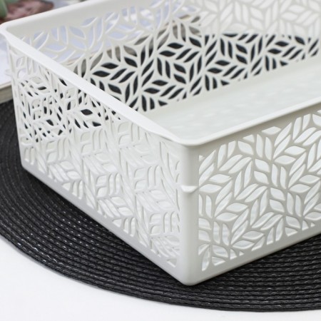Basket for storage without lid Linden, 4.3 l, 29 × 19 × 9.5 cm, color is light gray-1