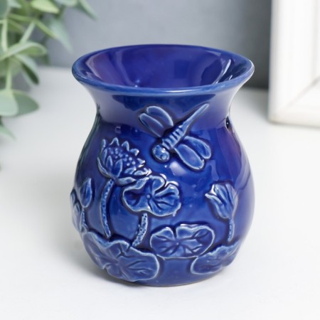 Aroma lamp ceramics "Dragonfly in flowers" mix 7x7x8 cm-2