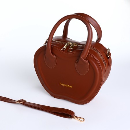Bag Women's Cross-Bodi with a zipper, brown color-9