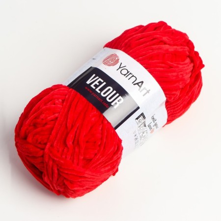 Yarn "Velour" 100% micropoliester 170m/100g (846 red)-1