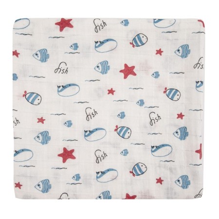 Muslim diaper, "stars and fish", size 120x120 cm