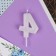 Candle for the cake, number "4", 5.5 x 8 cm.