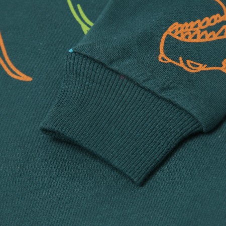 Sweatshirt for boys, emerald color/dino, height 122 cm-2