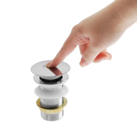 Bottom valve Zein B2, 1 1/4 ", a large button, for a shell, chrome-12