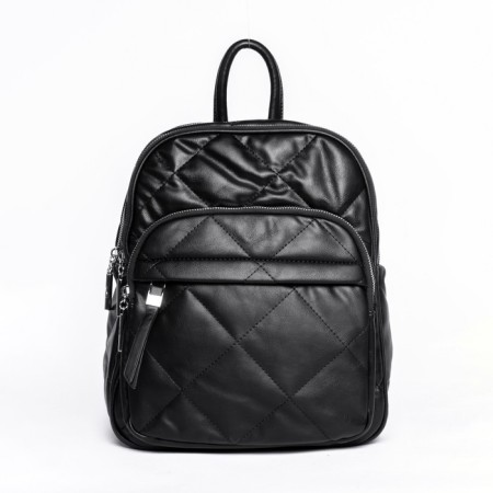 Women's backpack, eco -leather, Ludor black, 24x12x30 cm