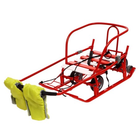 Sled "Timka 3k Universal", with red mittens-9