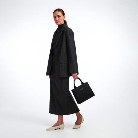 Female bag Textura, tout, average size, black color-9