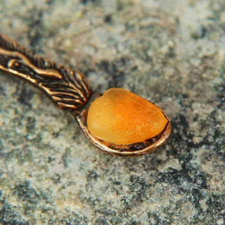 Koshelleka souvenir "Spoon of Zareklushka", with natural amber-6