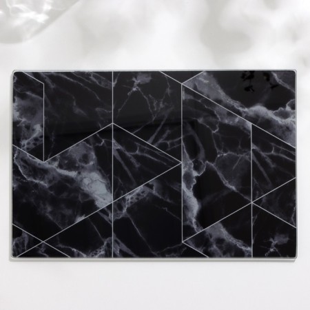 Ground glass board "Black marble", 20x30 cm-2