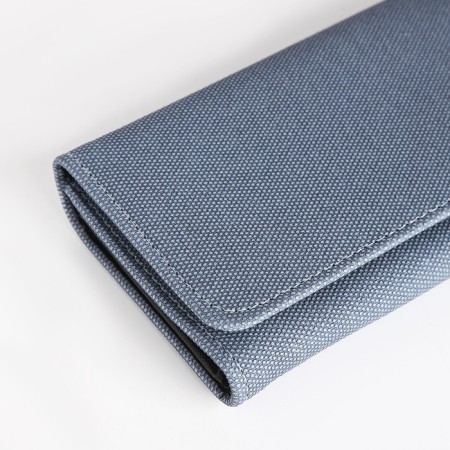 Women's wallet on the button, blue color-2