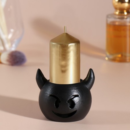 Concrete candle "devil" height 4.5 cm, d-3.5 cm black-5