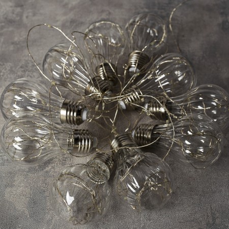 Garland “thread” 3 m dews with nozzles “volumetric bulbs”, IP20, silver thread, 100 LED, white glow, 3.5 in-5