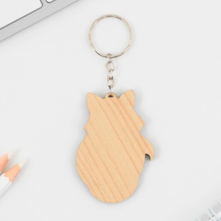 Key keychain wooden "Fox" 5 x 6 cm-3