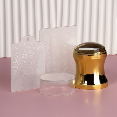 Stamping set, 3 objects: a stamp with a lid, 2 scraper-lukes, color mix-1