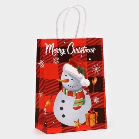 Package Gift craft with embossing "Snowman", 15 × 21 × 8 cm 1 pcs-1