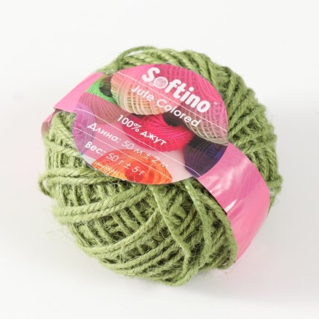 Yarn 100% juts "Softino Jute Colored" 50m ± 2m green 50 g
