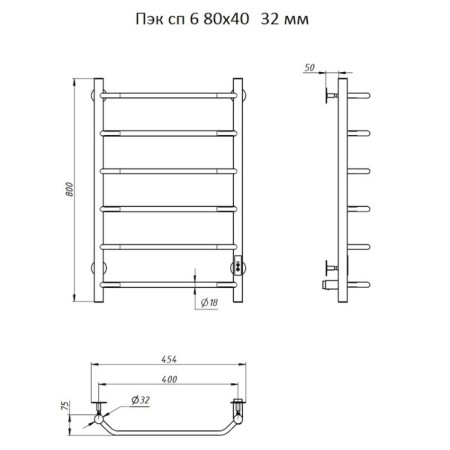 True towel "Trubor" PEK SP 6, 800 x 400 mm, 32 mm-1