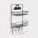 Bathroom shelf, 2-tier, 4 hooks, 47 × 25 × 14 cm, color black