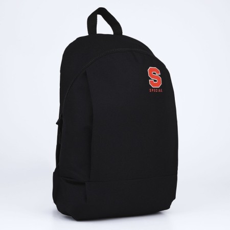 Backpack school textile SPECILA, 46x30x10 cm, vertical pocket, black color-2
