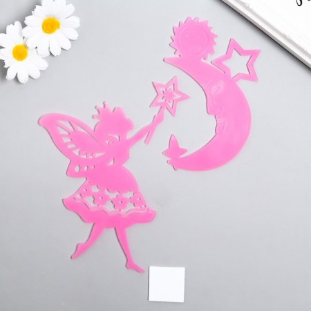 Phosphorus sticker "Fairy and month" with adhesive pads set 29.5x25 cm-4