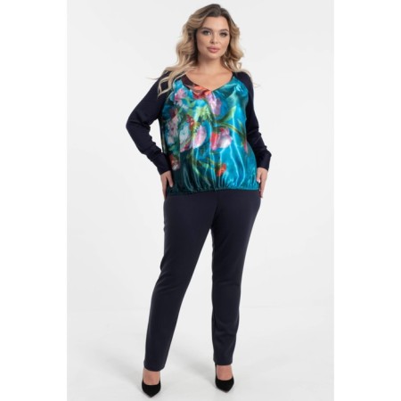 Female blouse, size 52, blue color-2