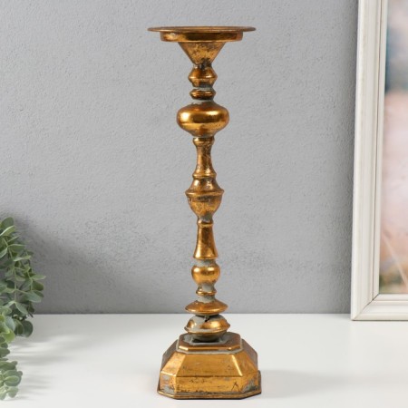 Summary Metal for 1 candle "Faust" aged bronze 11x11x39 cm-2