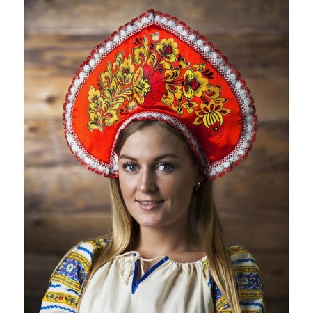 Kokoshnik "Khokhlome Print", Red Atlas, Mix tapes