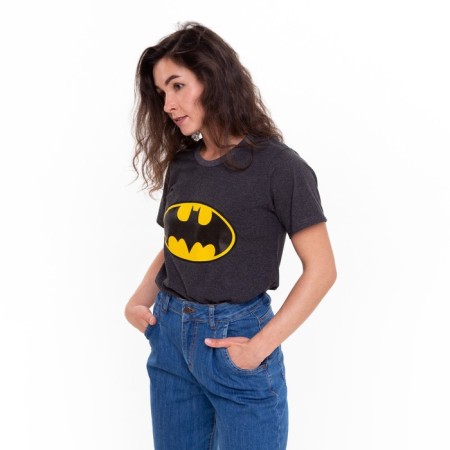 Women's T-shirt, color dark gray melange, bat, size 46-3