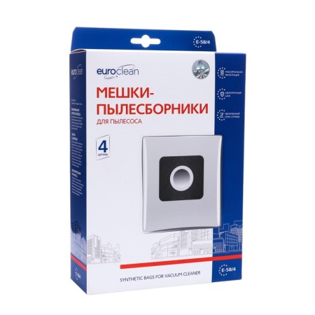 E-58/4 EuroClean bag synthetic for a vacuum cleaner, 4 pcs