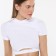 Women's T -shirt shortened, white color, size 46 (l)