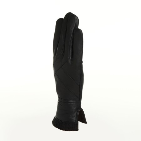 Female gloves, size m, with insulation, black color-1