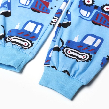 Pajamas for boys, color blue/tractor, height 110 cm-4