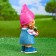 Garden figure "Girl-Gnom with a Flower" 15x13x32cm