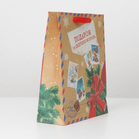 Craft vertical “Gift from Santa Claus”, M 26 x 30 x 9 cm, New Year-2