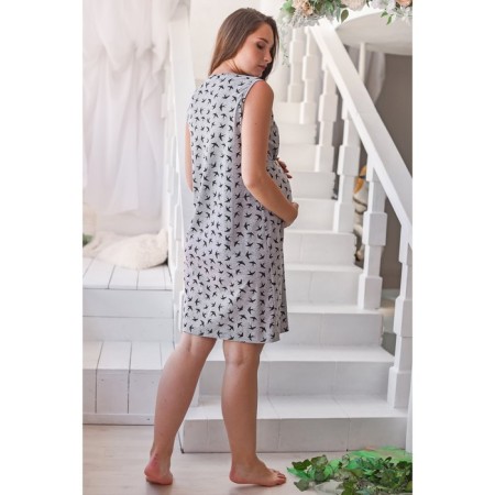 Female set (shirt/robe) for pregnant women, gray color, size 52-3