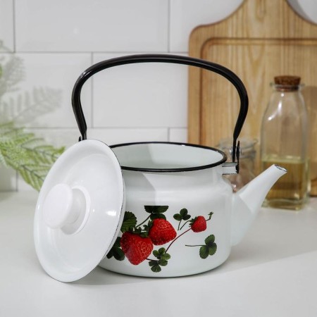 The kettle is cylindrical, 1.5 l, induction, neckline mix, white color-1