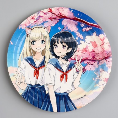 Disposable paper plate "anime", 18 cm-1